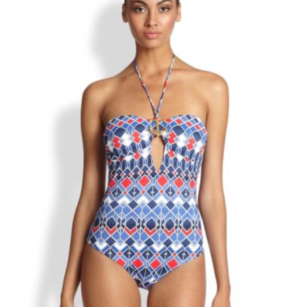 NWT OndadeMar deep Atlantic anchor swimsuit Sz‎ XS
